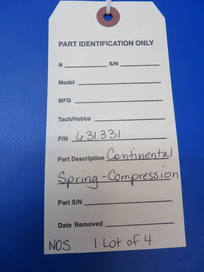 Continental Spring Compression P/N 631331 LOT OF 4 NOS (1022-424)