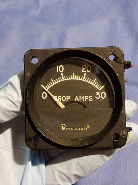 Beech Hickok Propeller Ammeter P/N 90-380007-9 & A-1157-9 (0616-122)