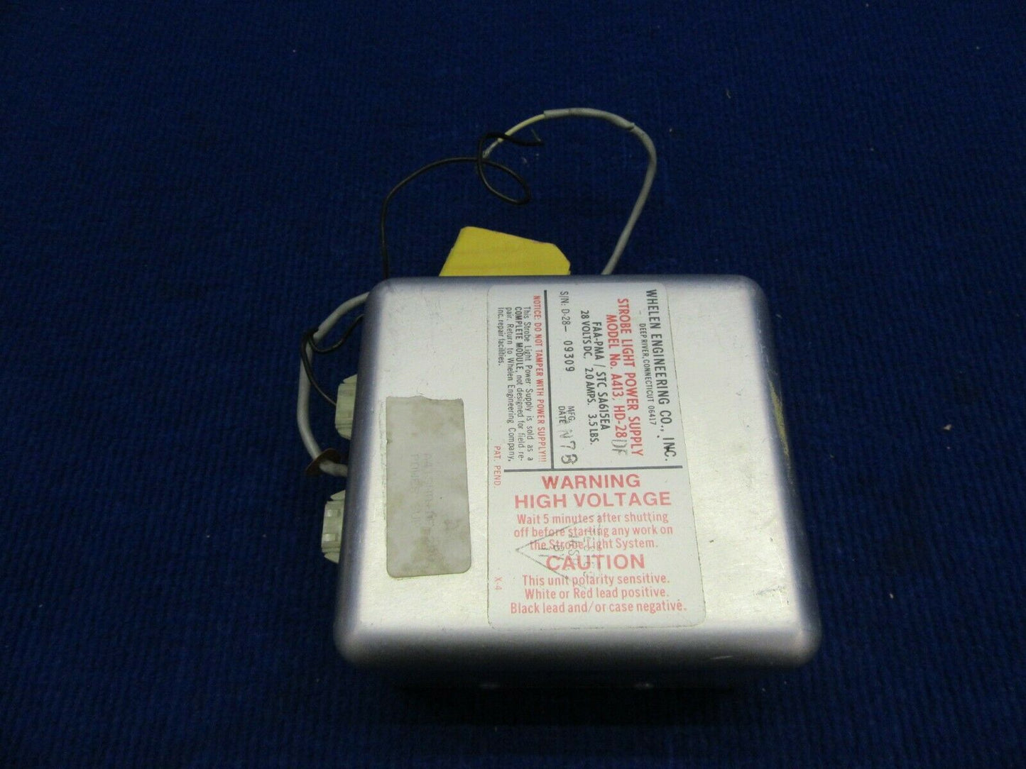 Whelen A413, HD-28 Strobe Light Power Supply STC SA615EA 28V (1121-587)