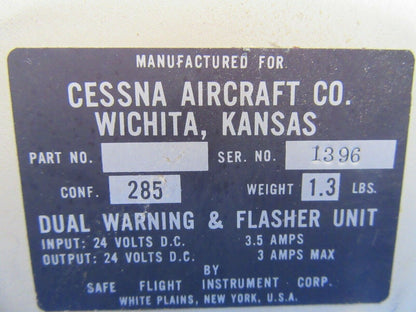 Cessna 310P Safe Flight Dual Warning & Flasher Unit 24V (0819-10)