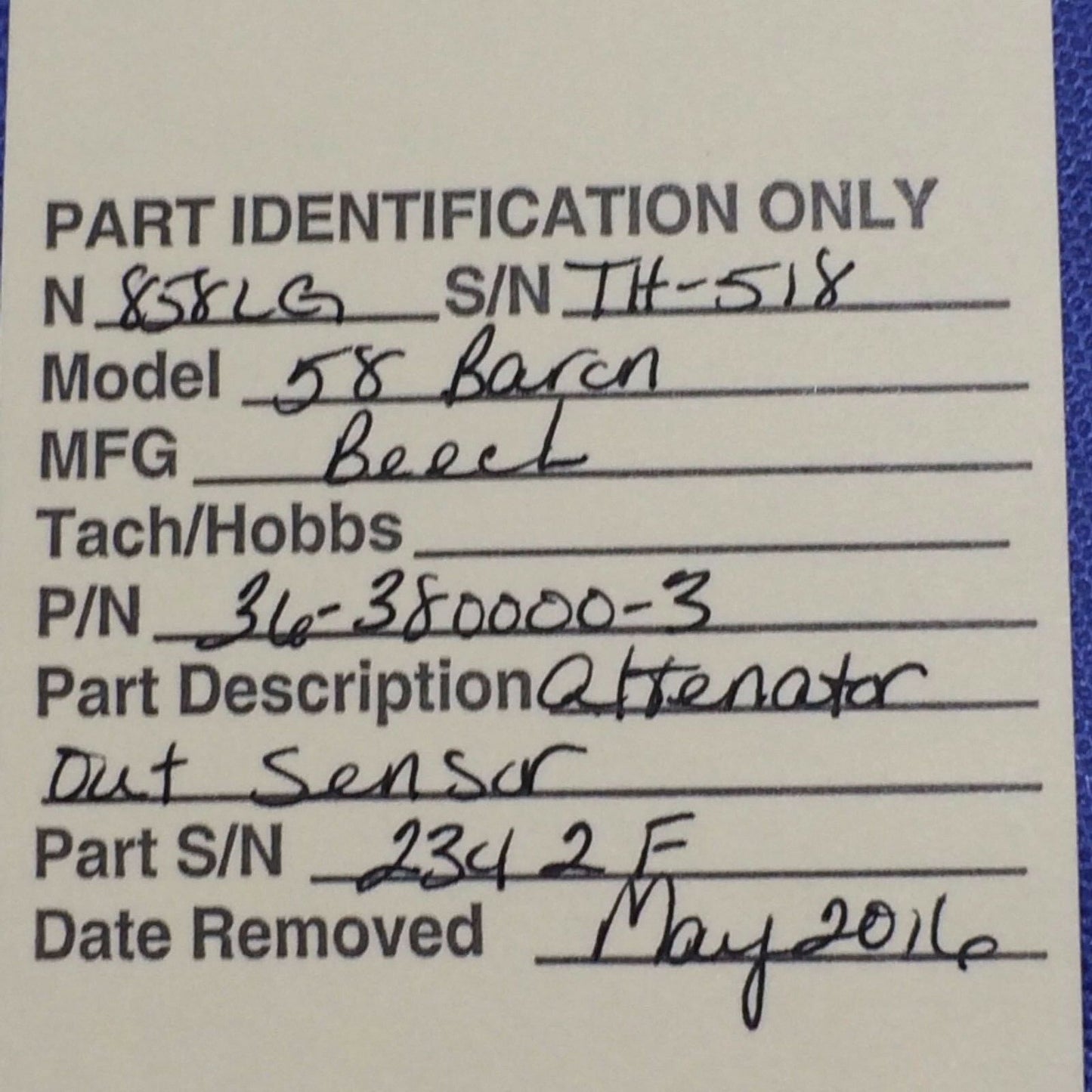 Baron 58 Electro-Mech EM-200 Alternator Out Sensor P/N 36-380000-3 (0916-82)