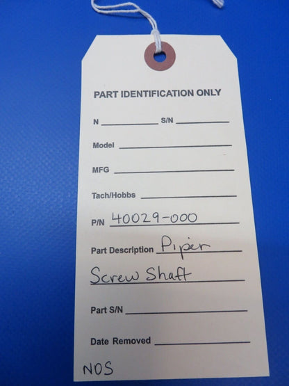 Piper Screw Shaft P/N 40029-000 NOS (0922-330)