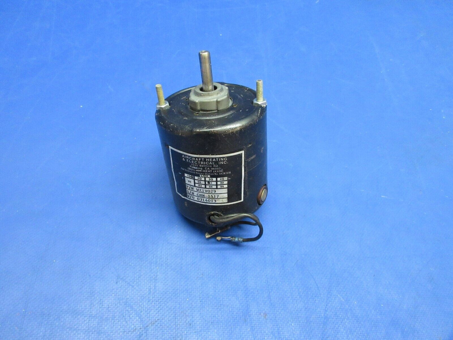 Aircraft Heating and Electrical Heater Motor P/N WZ1V029 CORE (1123-748)